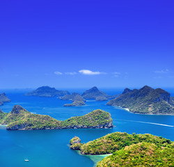 Obraz premium Ocean islands panoramic landscape in Samui, Thailand