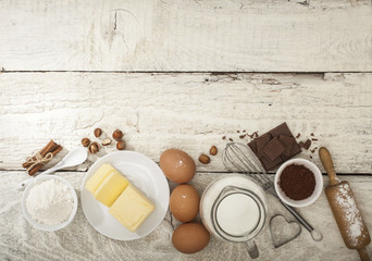  Ingredients for the preparation of bakery products - obrazy, fototapety, plakaty