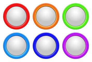 Round button. Vector sticker