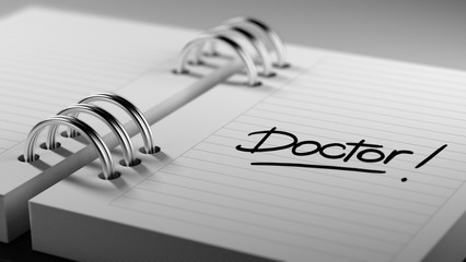 Fototapeta premium Closeup of a personal agenda setting an important date represent