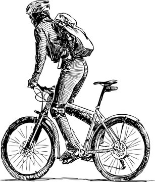 sketch of bicyclist