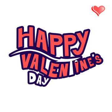 Happy Valentines Day card vector illustration isolated on white