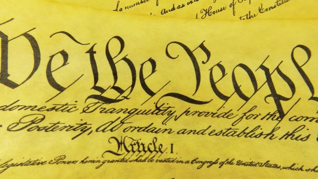 Constitution of United States Historical Document - We The People Bill of Rights
