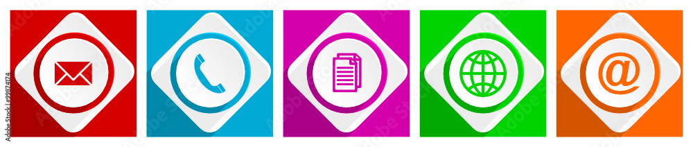 Poster iinternet vector flat icons set