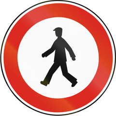 Road sign used in Slovakia - No Pedestrians