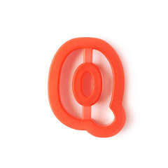 Single Q letter form isolated