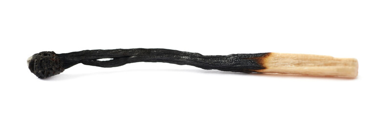 Burnt match stick isolated