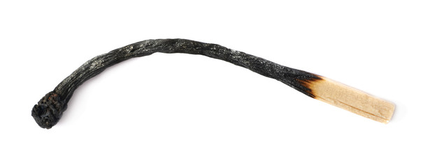 Burnt match stick isolated
