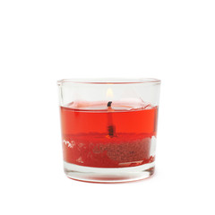 Red gel candle isolated