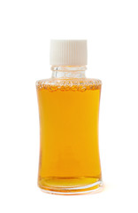 Small glass vial bottle isolated