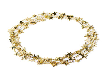 Star garland round frame isolated
