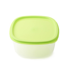 Single plastic food container isolated