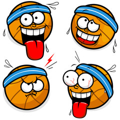 Cartoon basketball characters. Vector illustration