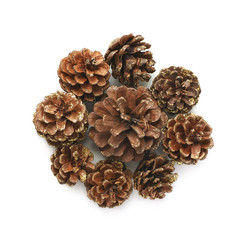 Pile of decorational cones isolated