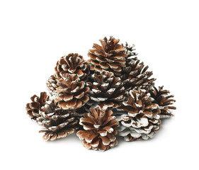 Pile of decorational cones isolated
