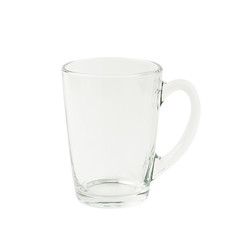 Empty glass mug isolated