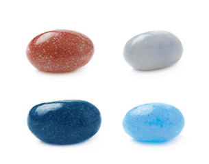 Single jelly bean candy isolated