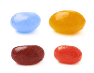 Single jelly bean candy isolated