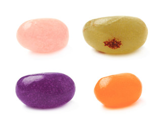 Single jelly bean candy isolated