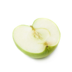 Sliced half of an apple isolated