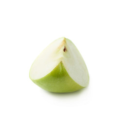 Green apple slice isolated