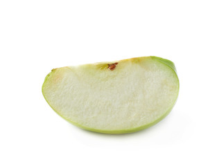 Green apple slice isolated