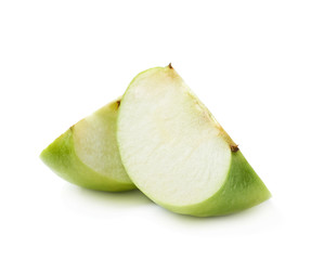 Two apple slices isolated