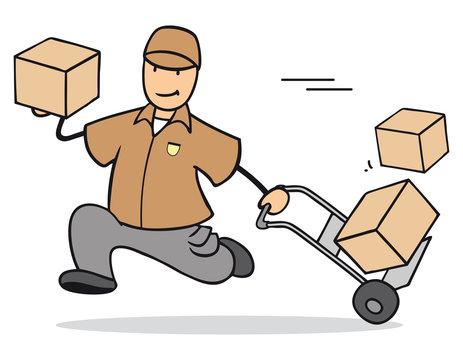 Schneller Paketzusteller mit Lieferung