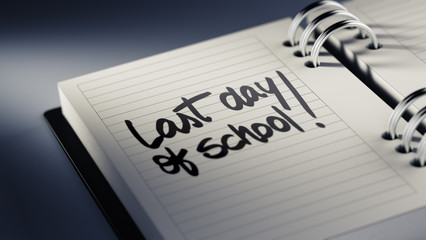 Closeup of a personal agenda setting an important date represent