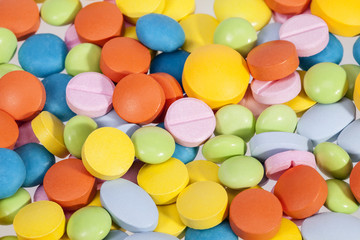background of colorful medical pills