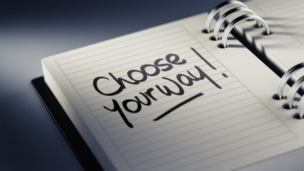 Closeup of a personal agenda setting an important date represent