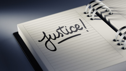 Closeup of a personal agenda setting an important date represent