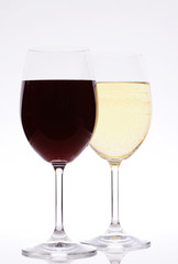 red and white wine