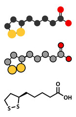 Lipoic acid enzyme cofactor molecule. 