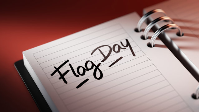 Closeup of a personal agenda setting an important date represent