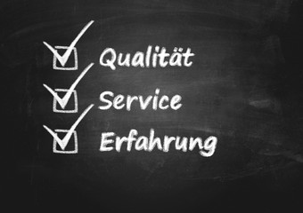Konzept - Qualit&auml;t Service Erfahrung