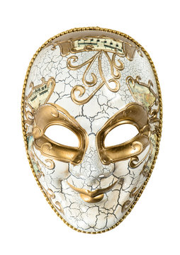 Carnival mask harlequin isolated on white background