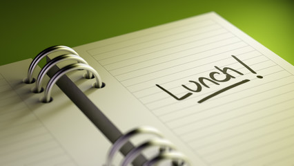 Closeup of a personal agenda setting an important date represent