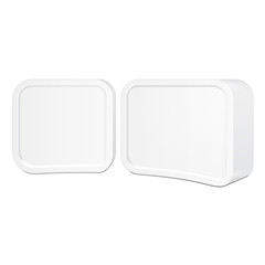 Two 3D Advertising Abstract Stand Web Banners. Illustration Isolated On White Background. Mock Up Template Ready For Your Design. Vector EPS10