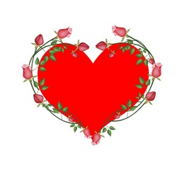 Obraz na płótnie Canvas Red Roses Flowers in A Heart Shape