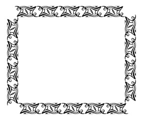 Abstract horizontal black and white frame