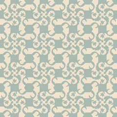 Elegant antique background image of vine square spiral flower pattern.
