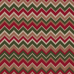 Chevron Style Knitted Seamless Pattern. Abstract Vector Backgrou