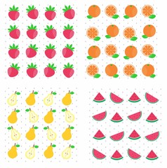 Fundos Frutas, morango, laranja, pera e melancia