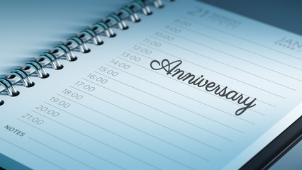 Closeup of a personal calendar setting an important date represe