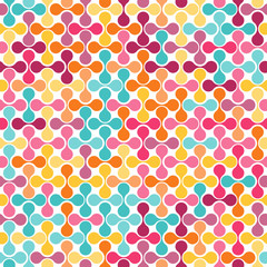 Vector colorful abstract geometric seamless pattern. Metaball pattern
