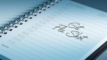 Closeup of a personal calendar setting an important date represe