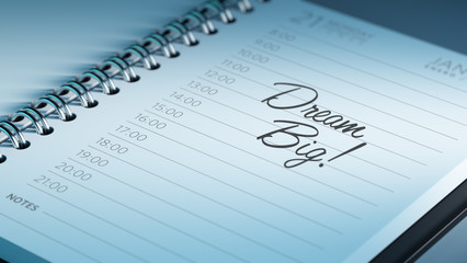 Closeup of a personal calendar setting an important date represe