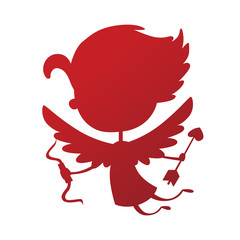 Valentine Day cupid angel cartoon style vector illustration