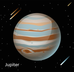 Fototapeta na wymiar Jupiter planet 3d vector illustration
